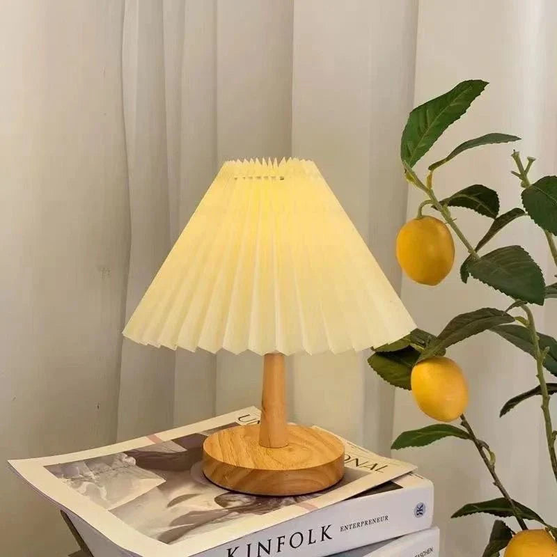 Axyaa Nordic Pleated Table Lamp Foldable USB 220V Art Bedroom Night Light