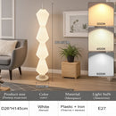 Axyaa Nordic Floor Lamp Iron Base LED Cream Lampshade Home Decor
