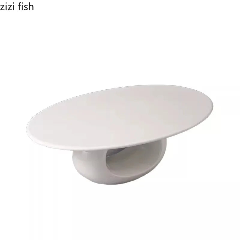 Axya High Foot Ceramic Dinner Plate - Pure White Oval Flat Plate