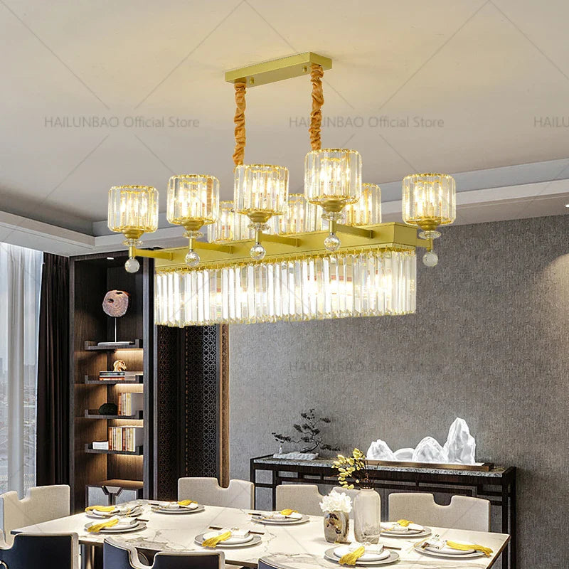 Axyaa Crystal Chandelier 2024: Elegant Light Luxury Villa Hall Lamp.