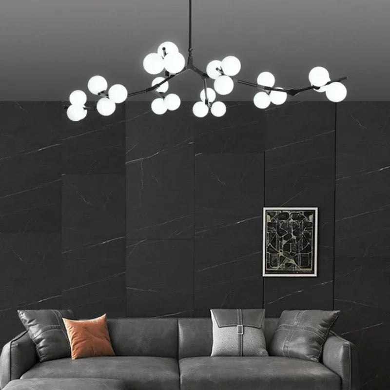 Axyaa Nordic Magic Bean Chandelier: Modern, Simple, LED Pendant Lamps for Home Decor.