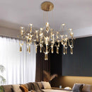 Axyaa Crystal Pendant Light: Modern Luxury Starry Sky Cubic Lighting for Home Decor
