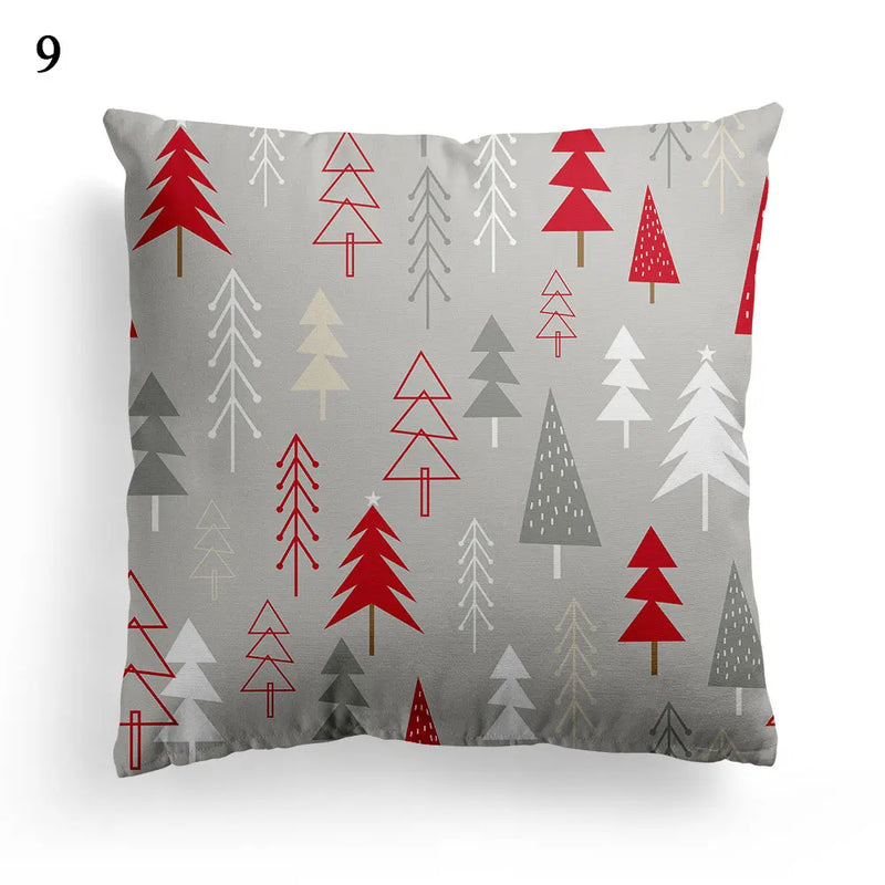 Axyaa Merry Christmas Santa Square Cushion Cover for Sofa and Home