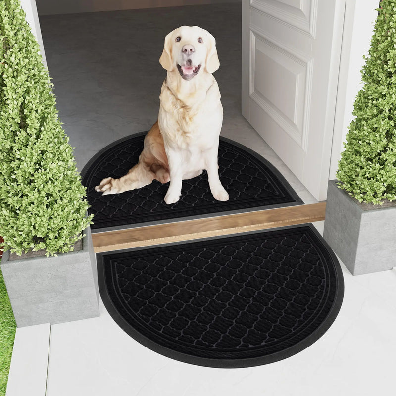 Axyaa Heavy Duty Indoor Half Moon Door Mat - Absorbent and Washable