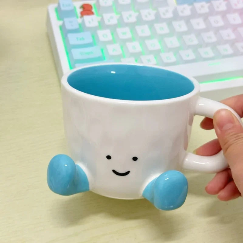 Axyaa Cartoon Ceramic Coffee Mug Handle Drinking Cup Home Decor Gift