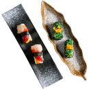 Axyaa Leaf Sashimi Board | Japanese Ceramic Boat Sushi Board for Elegant Table Setting