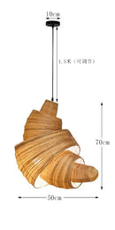 Axyaa Art Croissant LED Chandelier Pendant Lamp for Bedroom, Bar, and Bakery