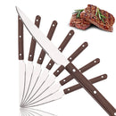Axyaa Stainless Steel Steak Knife Set with Wooden Handles