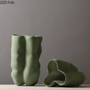 Axyaa Abstract Multi Legged Ceramic Vase for Green Floral Arrangement