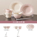 Axyaa Elegant Strawberry Cream Ceramic Tableware Set