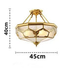 Axyaa Classic Copper Ceiling Light with Glass Shade for Home Decor Lighting