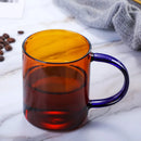 Axyaa Amber & Blue Glass Coffee Mug 380ml - Heat Resistant Nordic Cup