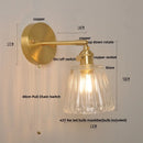 Axyaa Nordic LED Wall Light Fixture Glass Rotate Copper Bedside Lamp