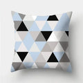 Axyaa Geometric Polyester Cushion Cover 45x45cm, Blue Gray Home Decor Pillowcase
