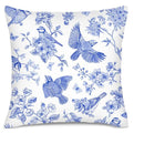 Axyaa Blue Floral & Bird Pattern Pillow Covers for Sofa Bedroom Car