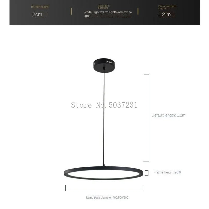 Axyaa Modern Disc LED Chandelier - Minimalist Nordic Design for Living Room & Study
