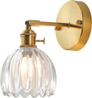 Axyaa Retro Floral Glass Wall Lamp, Modern Bedside LED Sconce