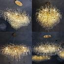 Axyaa Golden Branch Crystal Chandelier for Elegant Living Spaces