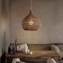 Axyaa Rattan Chandelier: Elegant LED Pendant Light for Home, Restaurant & Hotel