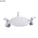 Axya Rabbit Ceramic Tray Wedding Cake Stand Fruit Plate Snack Tray