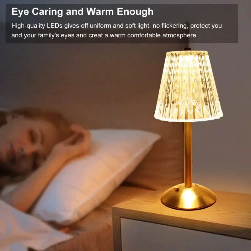 Axyaa Crystal Diamond Touch Sensor Cordless Table Lamp