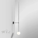 Axyaa Minimalist Metal Pipe Wall Sconces with LED Glass Ball Deco