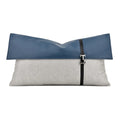 Axyaa Blue Gray Minimalist Luxury Sofa with Spliced Waist Pillow Cover