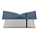 Axyaa Blue Gray Minimalist Luxury Sofa with Spliced Waist Pillow Cover