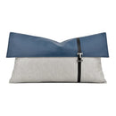Axyaa Blue Gray Modern Luxury Sofa with Spliced Waist Pillow Cover