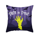 Axyaa Halloween Skull Cat Pumpkin Bat Castle Pillowcase 45x45cm
