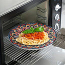 Axyaa Ceramic Shallow Plate, Nordic Retro Design, Round Salad and Steak Plate