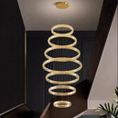 Axyaa Crystal Chandelier Stair Pendant Lamp Living Room Pendant Lights Home Decor Lighting