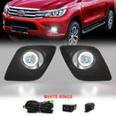 Axyaa LED Halogen Fog Lamps Daytime Running Lights for Toyota Hilux Revo 2015-2019