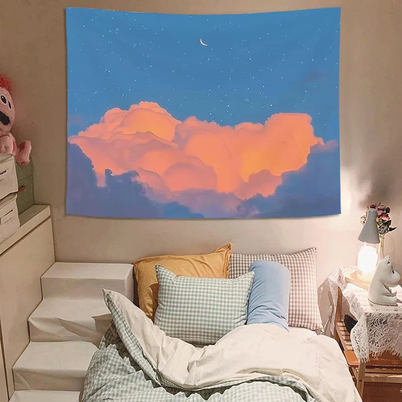 Axyaa 3D Print Landscape Tapestry Wall Hanging for Bedroom and Dorm Decor