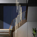 Axyaa Modern Ring Stairs Pendant Light Chandeliers for Living Room Dining Room Lighting