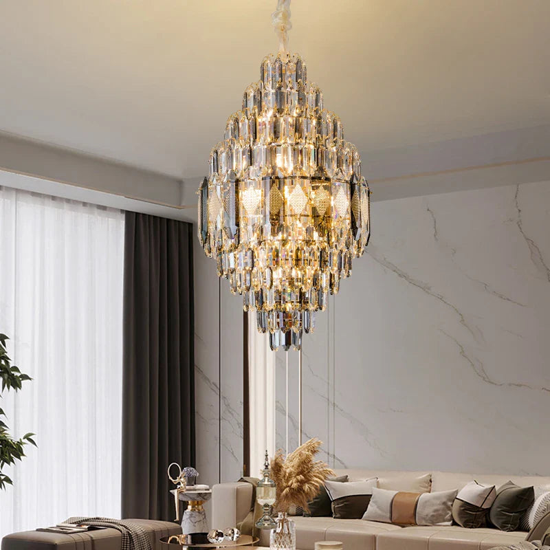 Axyaa Crystal Chandelier for Luxe Living - Large, Elegant, and Modern Residence Lighting