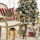 Winter Holiday Throw Pillow Covers by Axyaa: Snowman Reindeer Gloves Eucalyptus Red Stripes