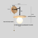 Axyaa Yellow Travertine LED Wall Lamp Nordic Stair Light Fixtures Iron Pull Chain
