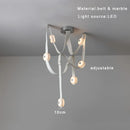 Axyaa Marble Designer Belt Pendant Light: Dimmable Luxury Chandelier