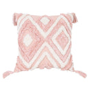 Bohemian Pink Geometric Tassel Throw Pillow Cover for Living Room Sofa by Axyaa