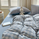 Axyaa Lattice Duvet Cover Set with Sheet & Pillowcases, Twin-Queen Size