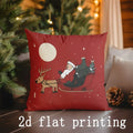 Axyaa Santa & Reindeer Pillow Covers - Festive Home Decor for Sofa, Bedroom, Car