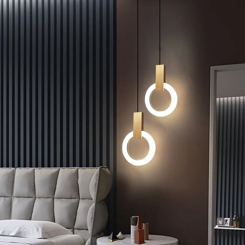 Axyaa Nordic LED Pendant Light: Stylish Ring Chandelier for Living Room, Dining Room, Bedroom