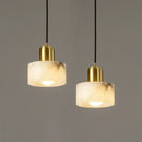 Axyaa Cloud Stone LED Pendant Lights: Modern Brass Kitchen Island Hanging Lamp