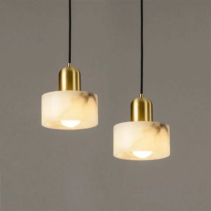 Axyaa Cloud Stone LED Pendant Light Gold Brass Island Kitchen Bedroom Lamp