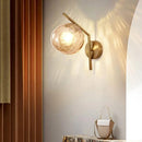 Axyaa Gold Glass Ball LED Wall Sconces for Bedroom Living Room Home Decor