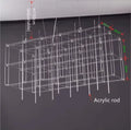 Axyaa Rectangular Cube LED Chandelier: Geometric Stereo Lighting for Hotel Lobby Decoration.