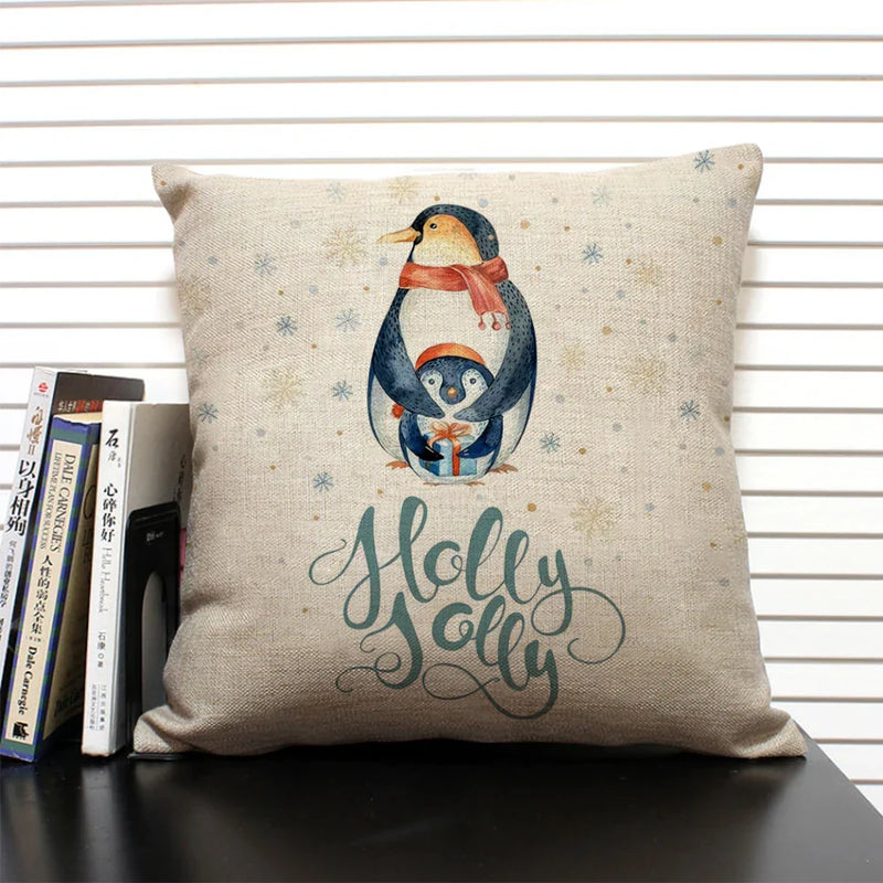 Animal Penguin Cushion Cover 45x45, Axyaa Brand - Cute & Funny Decorative Pillowcase