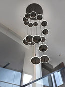 Axyaa Nordic Black Chandeliers Gold Round Acrylic LED Pendant Lights