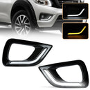 Axyaa Car LED DRL Turn Signal Daytime Running Lights for Nissan Navara NP300 2015-2019